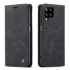 Leather Case Stands Flip Cover Holder C01S for Samsung Galaxy A12 5G Black