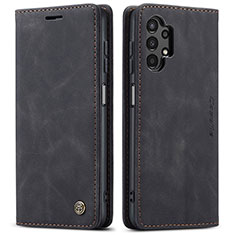 Leather Case Stands Flip Cover Holder C01S for Samsung Galaxy A13 4G Black