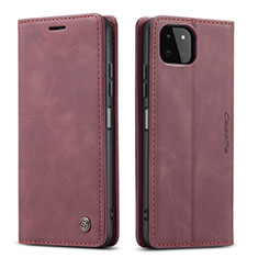 Leather Case Stands Flip Cover Holder C01S for Samsung Galaxy A22s 5G Red Wine