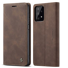 Leather Case Stands Flip Cover Holder C01S for Samsung Galaxy A32 4G Brown