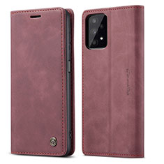 Leather Case Stands Flip Cover Holder C01S for Samsung Galaxy A32 4G Red Wine