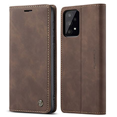 Leather Case Stands Flip Cover Holder C01S for Samsung Galaxy A53 5G Brown