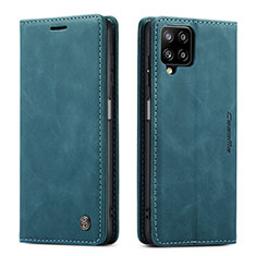 Leather Case Stands Flip Cover Holder C01S for Samsung Galaxy M12 Blue