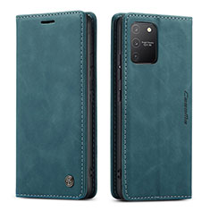 Leather Case Stands Flip Cover Holder C01S for Samsung Galaxy S10 Lite Blue