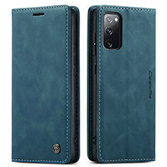 Leather Case Stands Flip Cover Holder C01S for Samsung Galaxy S20 FE 4G Blue