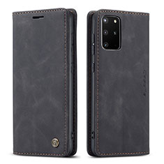 Leather Case Stands Flip Cover Holder C01S for Samsung Galaxy S20 Plus 5G Black