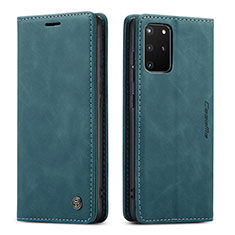 Leather Case Stands Flip Cover Holder C01S for Samsung Galaxy S20 Plus 5G Blue