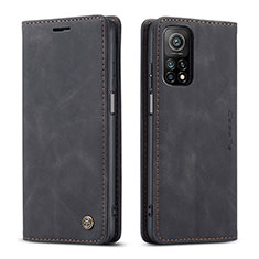 Leather Case Stands Flip Cover Holder C01S for Xiaomi Mi 10T Pro 5G Black