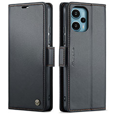 Leather Case Stands Flip Cover Holder C01S for Xiaomi Poco F5 5G Black