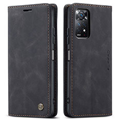 Leather Case Stands Flip Cover Holder C01S for Xiaomi Redmi Note 11 Pro 5G Black