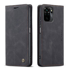 Leather Case Stands Flip Cover Holder C01S for Xiaomi Redmi Note 11 SE India 4G Black