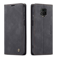 Leather Case Stands Flip Cover Holder C01S for Xiaomi Redmi Note 9 Pro Max Black