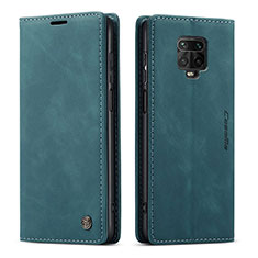 Leather Case Stands Flip Cover Holder C01S for Xiaomi Redmi Note 9 Pro Max Blue