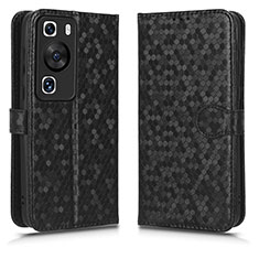 Leather Case Stands Flip Cover Holder C01X for Huawei P60 Black