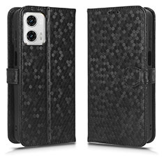 Leather Case Stands Flip Cover Holder C01X for Motorola Moto G53 5G Black