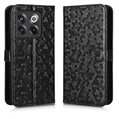 Leather Case Stands Flip Cover Holder C01X for OnePlus 10T 5G Black