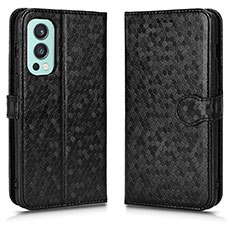 Leather Case Stands Flip Cover Holder C01X for OnePlus Nord 2 5G Black