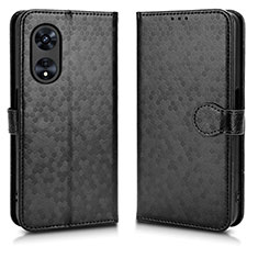Leather Case Stands Flip Cover Holder C01X for Oppo A1x 5G Black