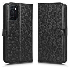 Leather Case Stands Flip Cover Holder C01X for Oppo A55S 5G Black