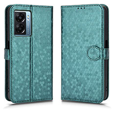 Leather Case Stands Flip Cover Holder C01X for Oppo A77 5G Green