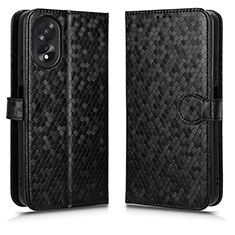 Leather Case Stands Flip Cover Holder C01X for Oppo A78 4G Black