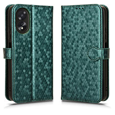 Leather Case Stands Flip Cover Holder C01X for Oppo A78 4G Green