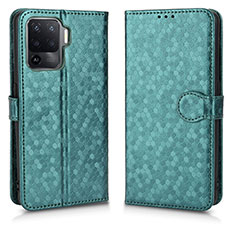 Leather Case Stands Flip Cover Holder C01X for Oppo A94 5G Green