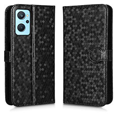 Leather Case Stands Flip Cover Holder C01X for Oppo A96 4G Black