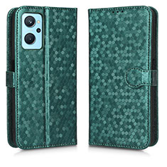 Leather Case Stands Flip Cover Holder C01X for Oppo A96 4G Green