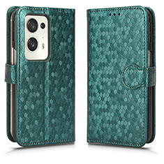 Leather Case Stands Flip Cover Holder C01X for Oppo Find N2 5G Green