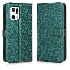 Leather Case Stands Flip Cover Holder C01X for Oppo Find X5 Pro 5G Green