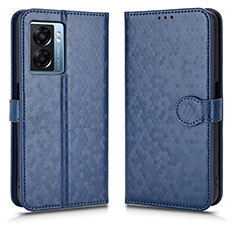 Leather Case Stands Flip Cover Holder C01X for Oppo K10 5G India Blue