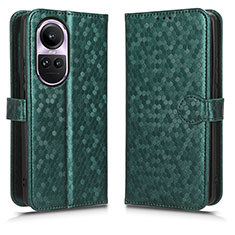 Leather Case Stands Flip Cover Holder C01X for Oppo Reno10 5G Green