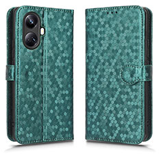 Leather Case Stands Flip Cover Holder C01X for Realme 10 Pro+ Plus 5G Green