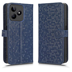 Leather Case Stands Flip Cover Holder C01X for Realme C67 Blue