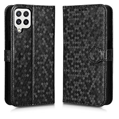 Leather Case Stands Flip Cover Holder C01X for Samsung Galaxy A12 Black