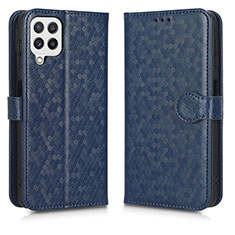 Leather Case Stands Flip Cover Holder C01X for Samsung Galaxy A12 Blue