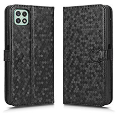 Leather Case Stands Flip Cover Holder C01X for Samsung Galaxy A22 5G Black