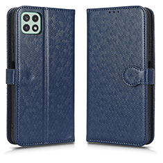 Leather Case Stands Flip Cover Holder C01X for Samsung Galaxy A22 5G Blue