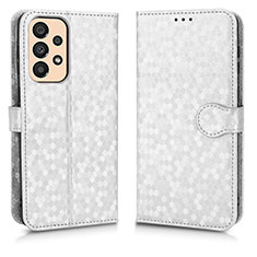 Leather Case Stands Flip Cover Holder C01X for Samsung Galaxy A33 5G Silver