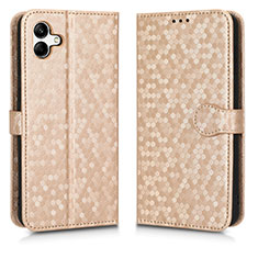 Leather Case Stands Flip Cover Holder C01X for Samsung Galaxy F04 Gold