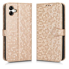 Leather Case Stands Flip Cover Holder C01X for Samsung Galaxy M04 Gold