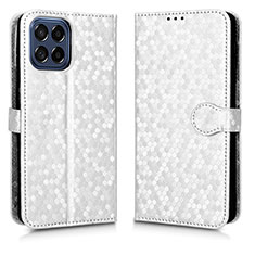 Leather Case Stands Flip Cover Holder C01X for Samsung Galaxy M33 5G Silver