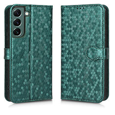 Leather Case Stands Flip Cover Holder C01X for Samsung Galaxy S24 Plus 5G Green