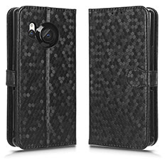 Leather Case Stands Flip Cover Holder C01X for Sharp Aquos R8 Black