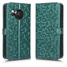 Leather Case Stands Flip Cover Holder C01X for Sharp Aquos R8 Green