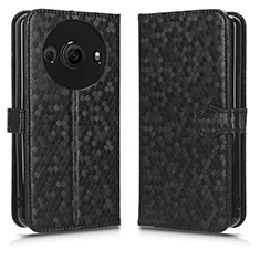 Leather Case Stands Flip Cover Holder C01X for Sharp Aquos R8 Pro Black