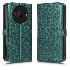 Leather Case Stands Flip Cover Holder C01X for Sharp Aquos R8s Pro Green