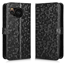 Leather Case Stands Flip Cover Holder C01X for Sharp Aquos Sense7 Black