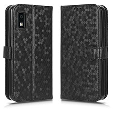 Leather Case Stands Flip Cover Holder C01X for Sharp Aquos wish3 Black